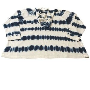 LIVI Hoodie sweatshirt white blue tie dye women NWT activewear top plus Sz26/28